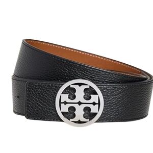 Tory Burch Silver and Black Reversible Belt